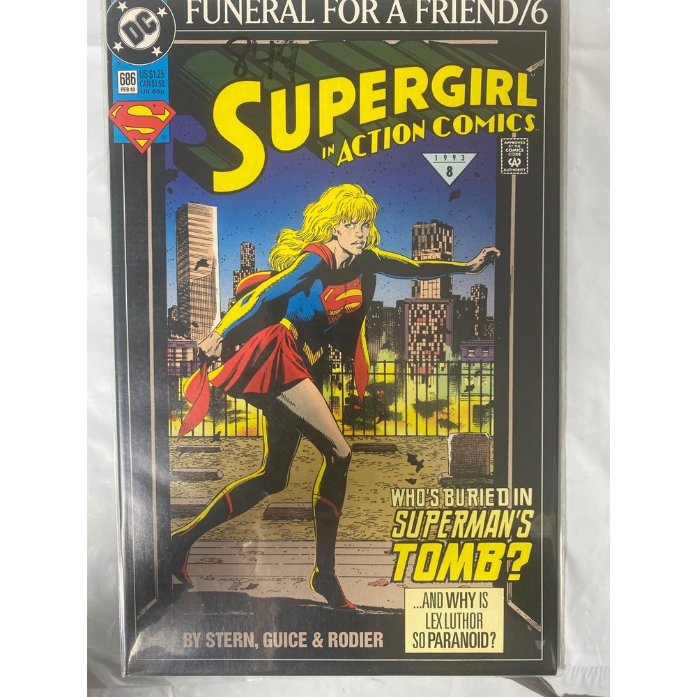 DC Action Comics 686 Supergirl Funeral for a Friend 6 1993 Superman‎ Tomb Comic